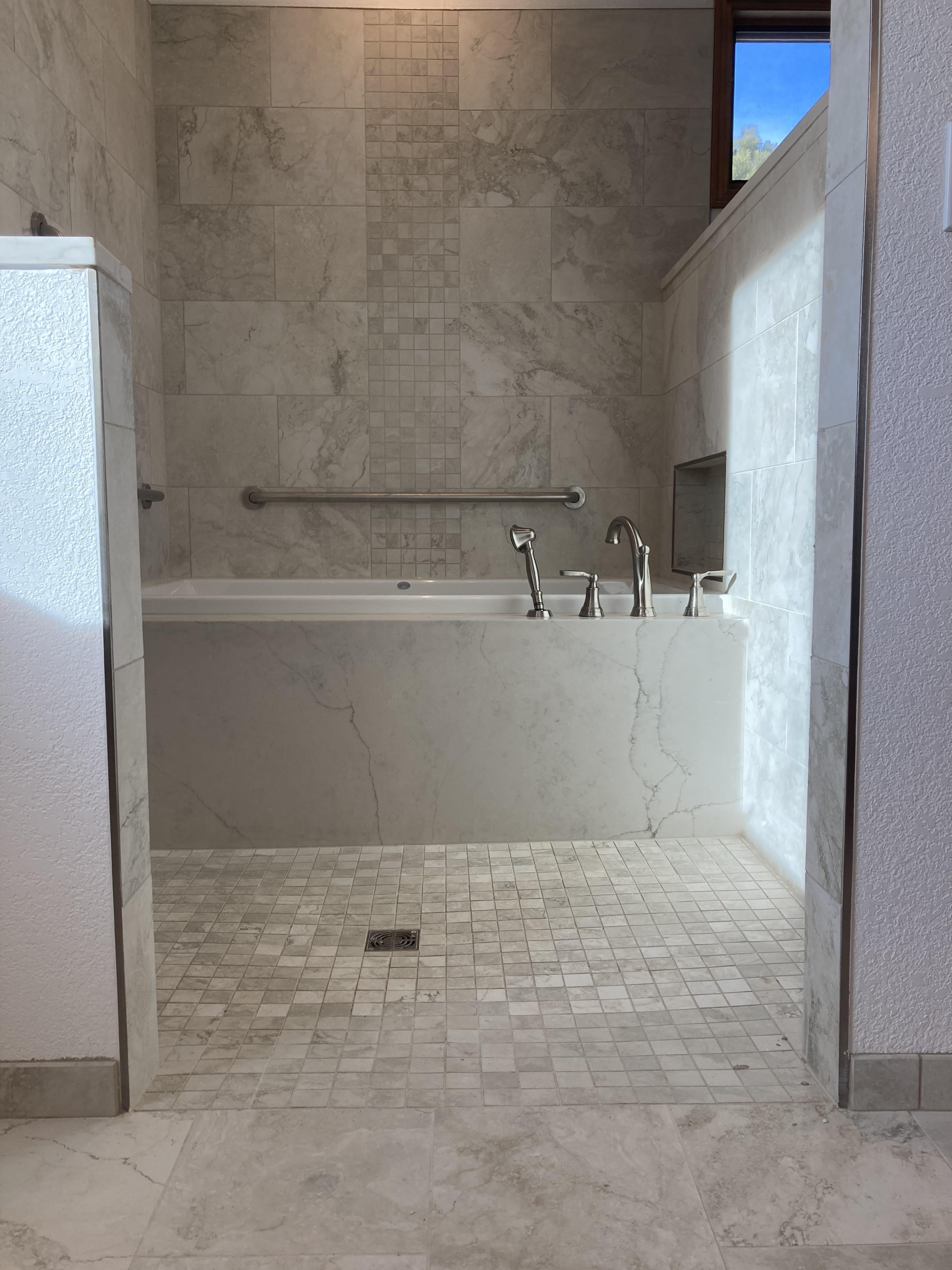 Marble shower and toilet room