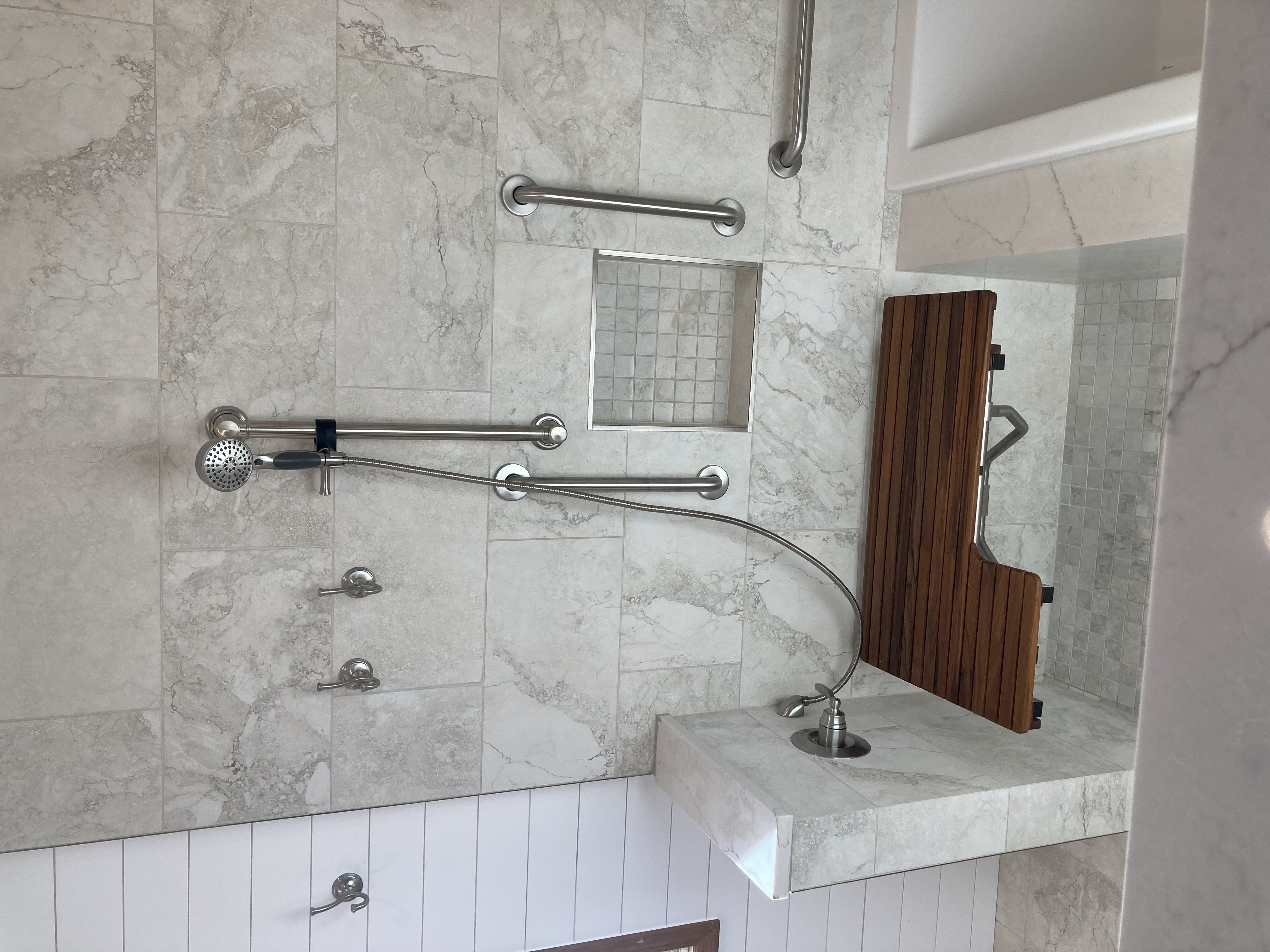 Marble accessibility shower detail